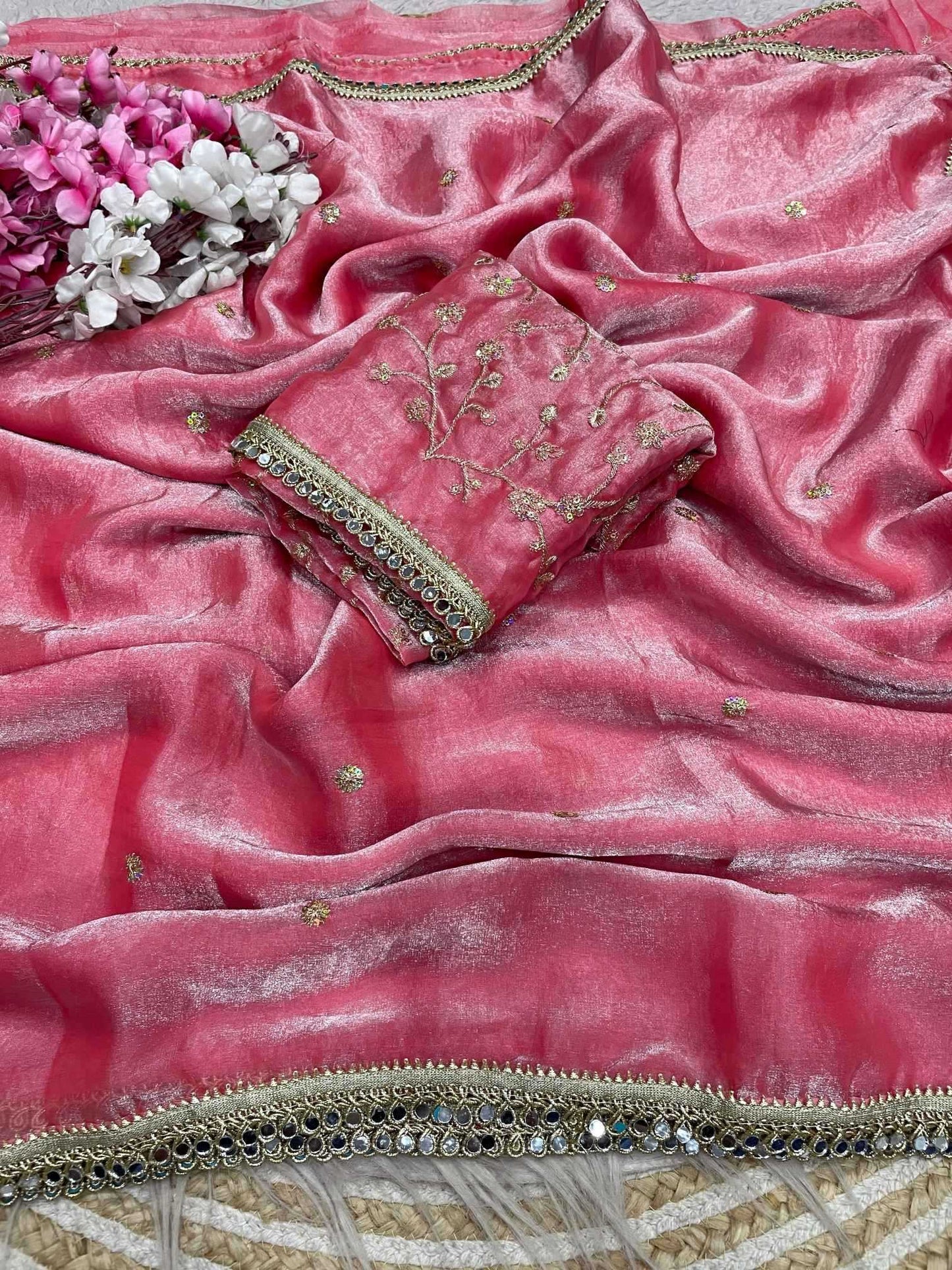 Satin Sequence Saree
