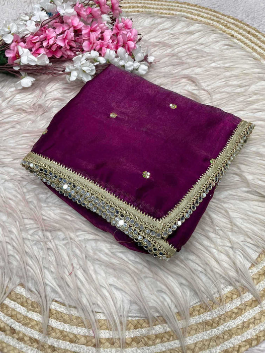 Satin Sequence Saree