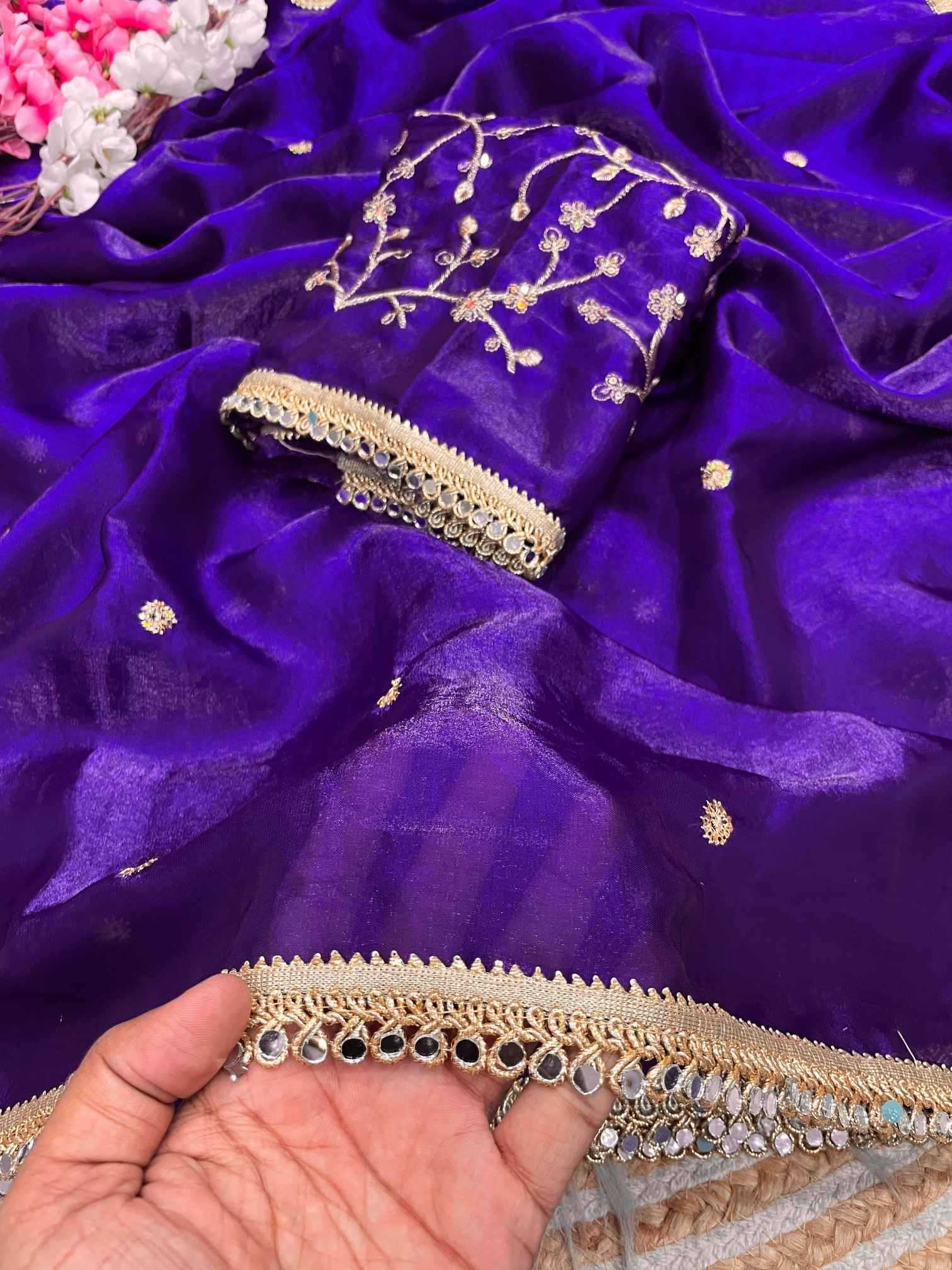 Satin Sequence Saree