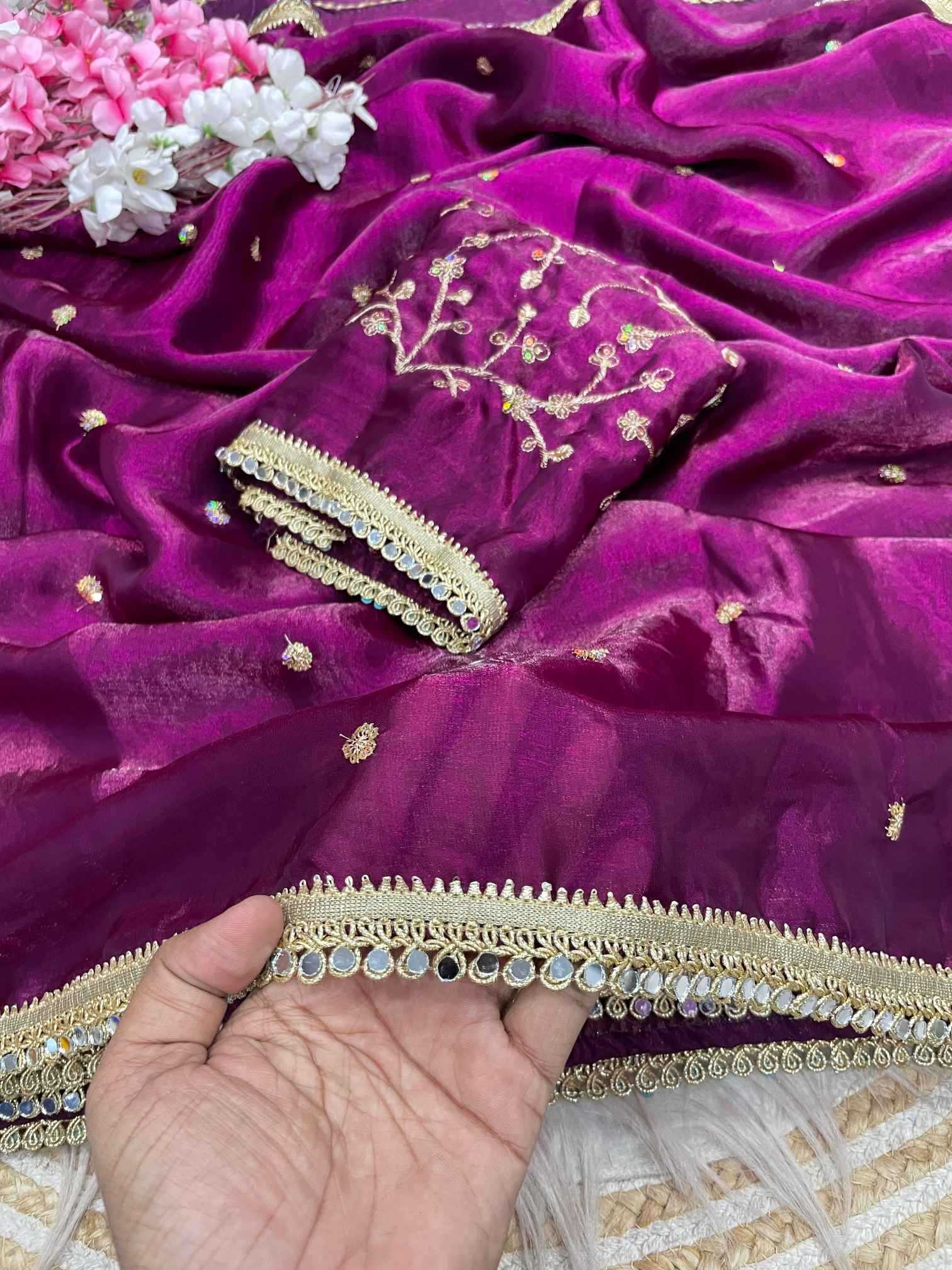 Satin Sequence Saree