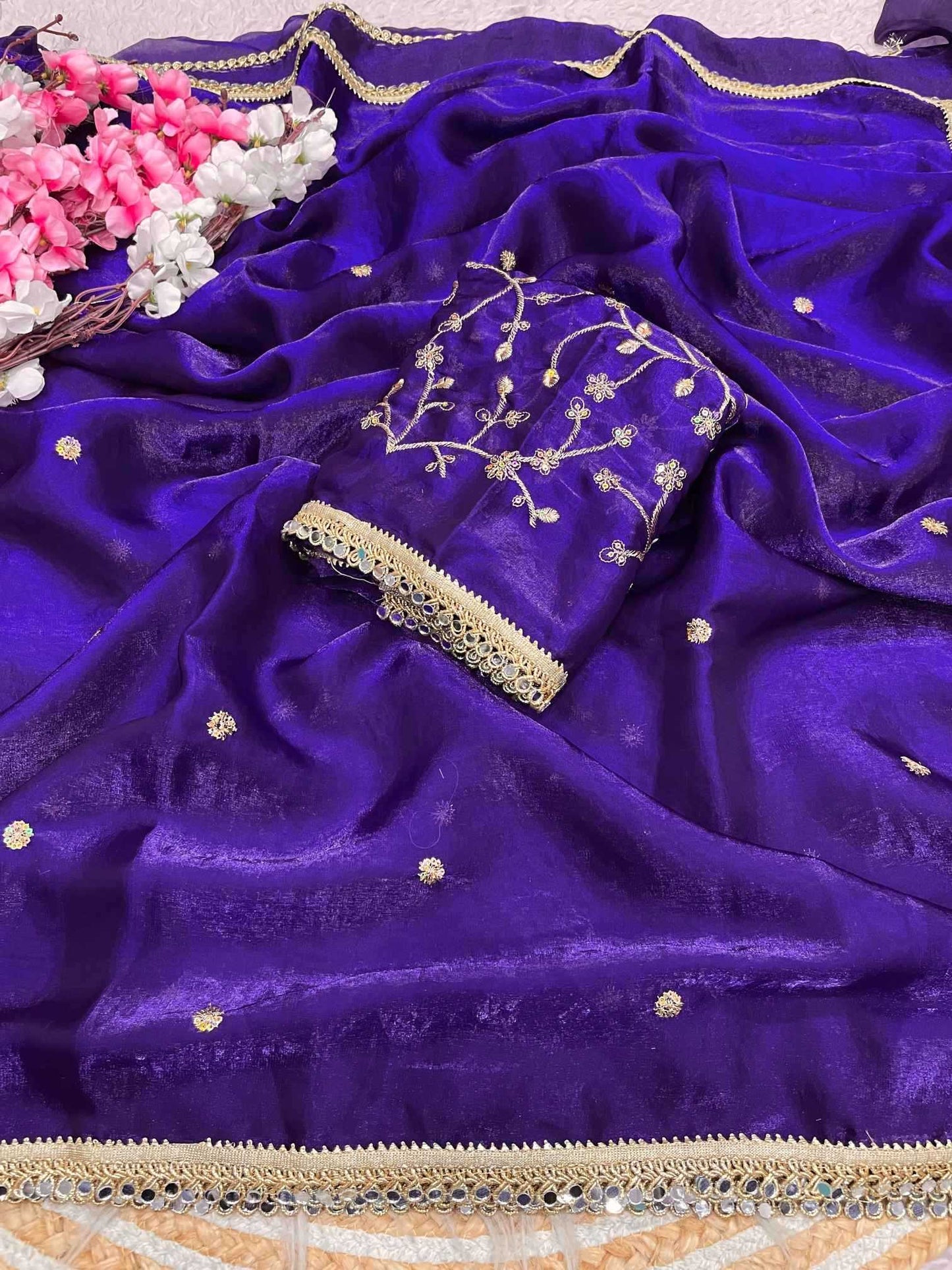 Satin Sequence Saree