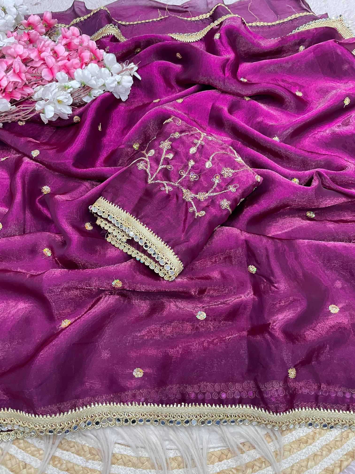 Satin Sequence Saree