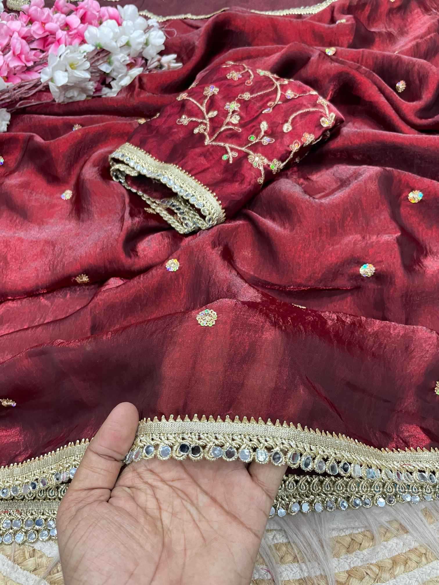 Satin Sequence Saree
