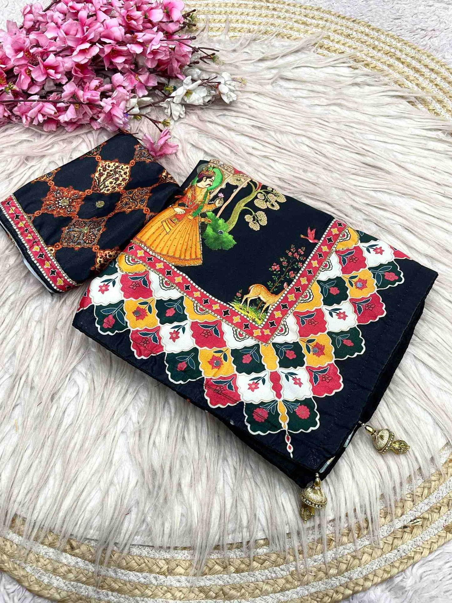 Satin Silk Printed Saree