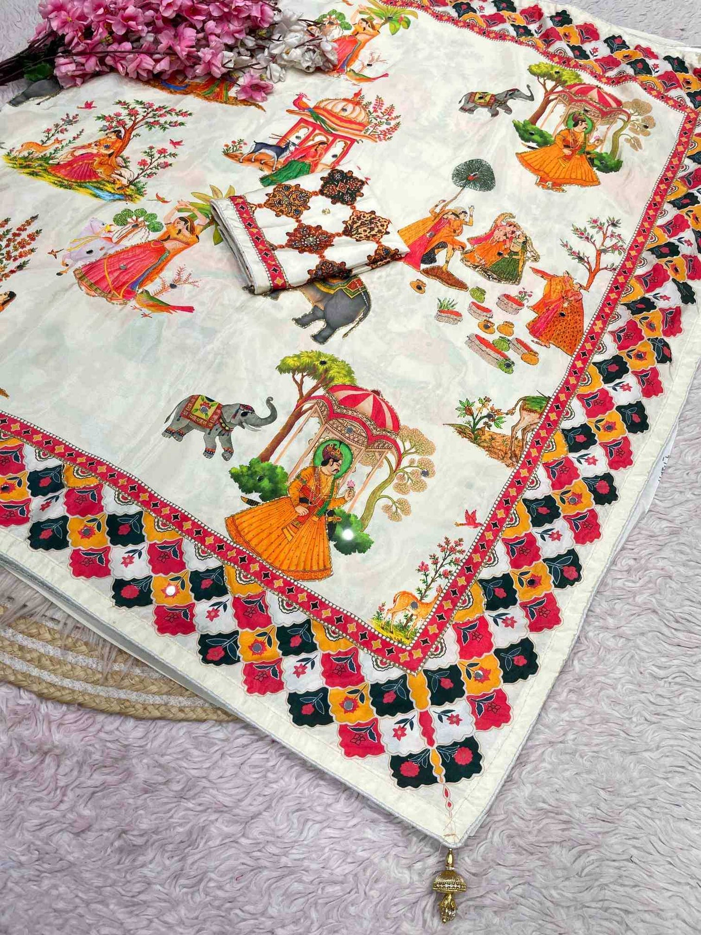 Satin Silk Printed Saree