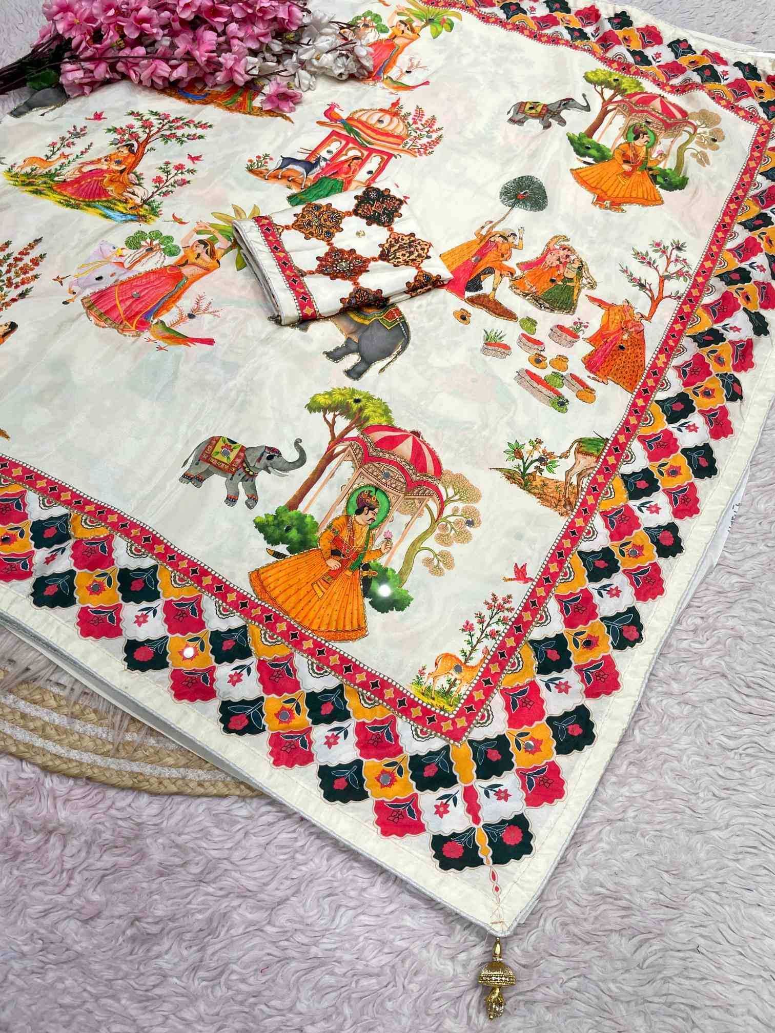Satin Silk Printed Saree