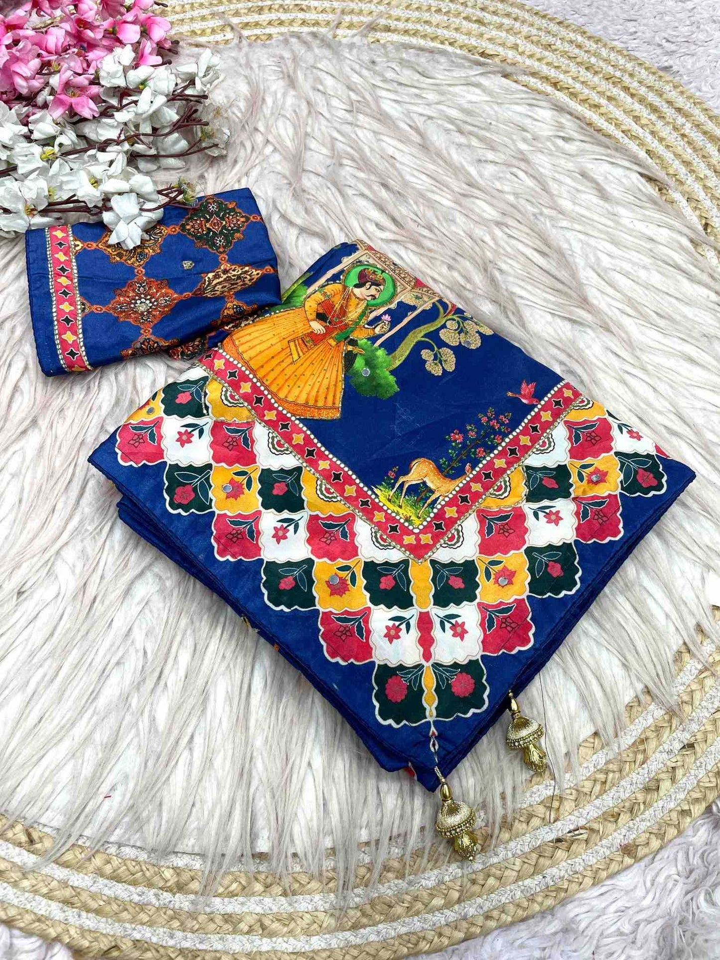 Satin Silk Printed Saree