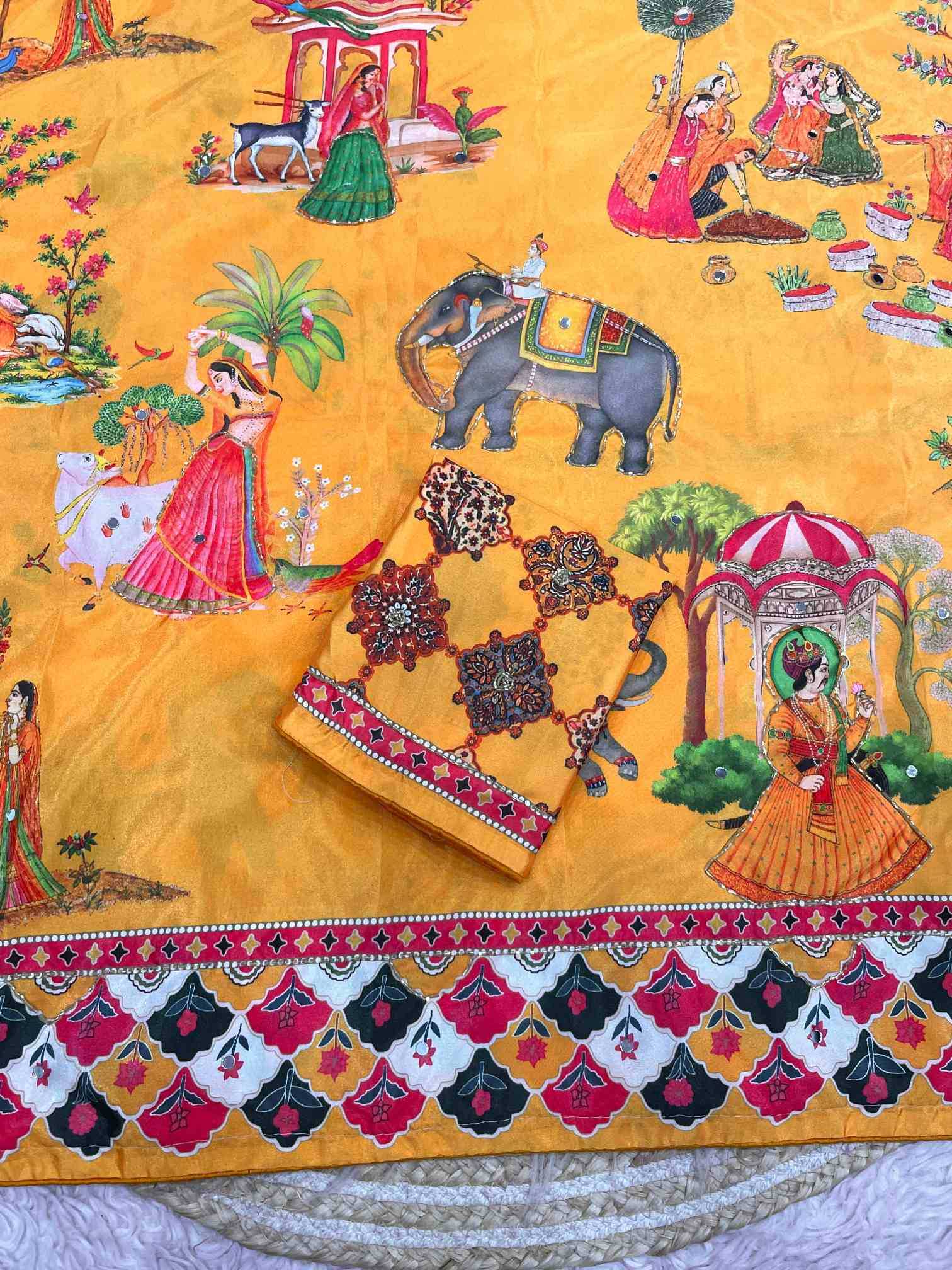 Satin Silk Printed Saree