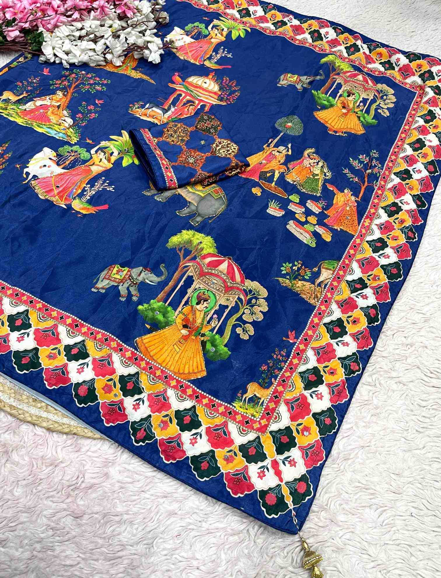 Satin Silk Printed Saree