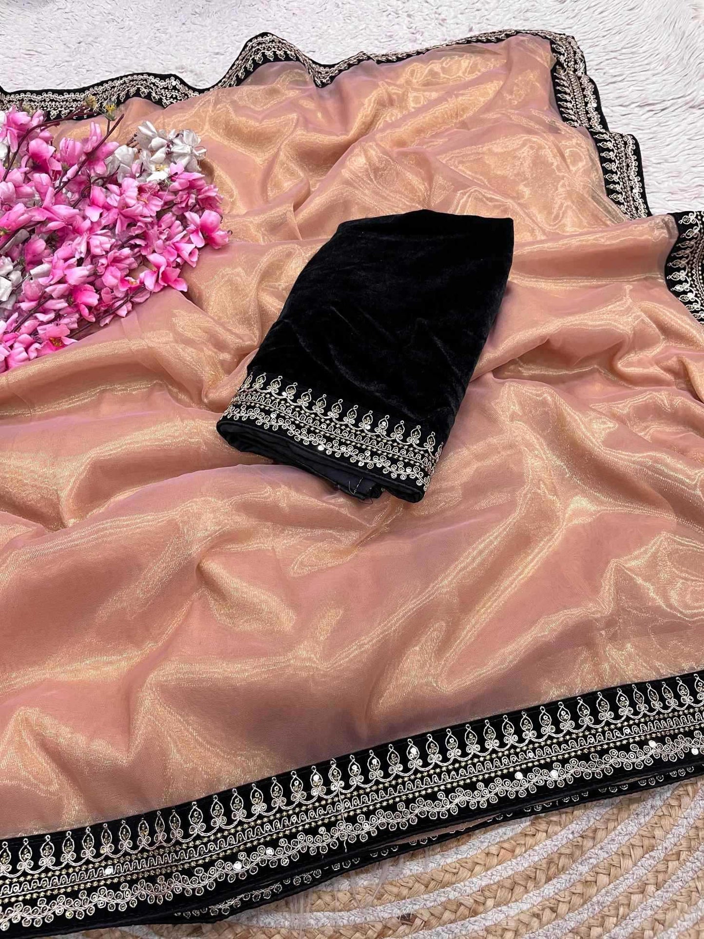 Twill Net Designer Saree