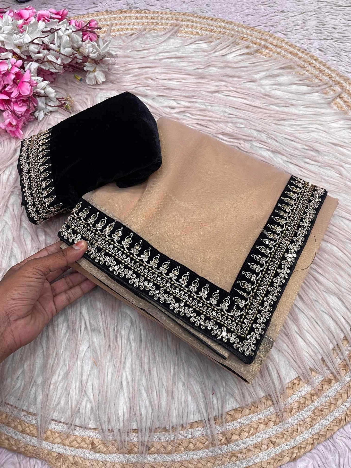Twill Net Designer Saree