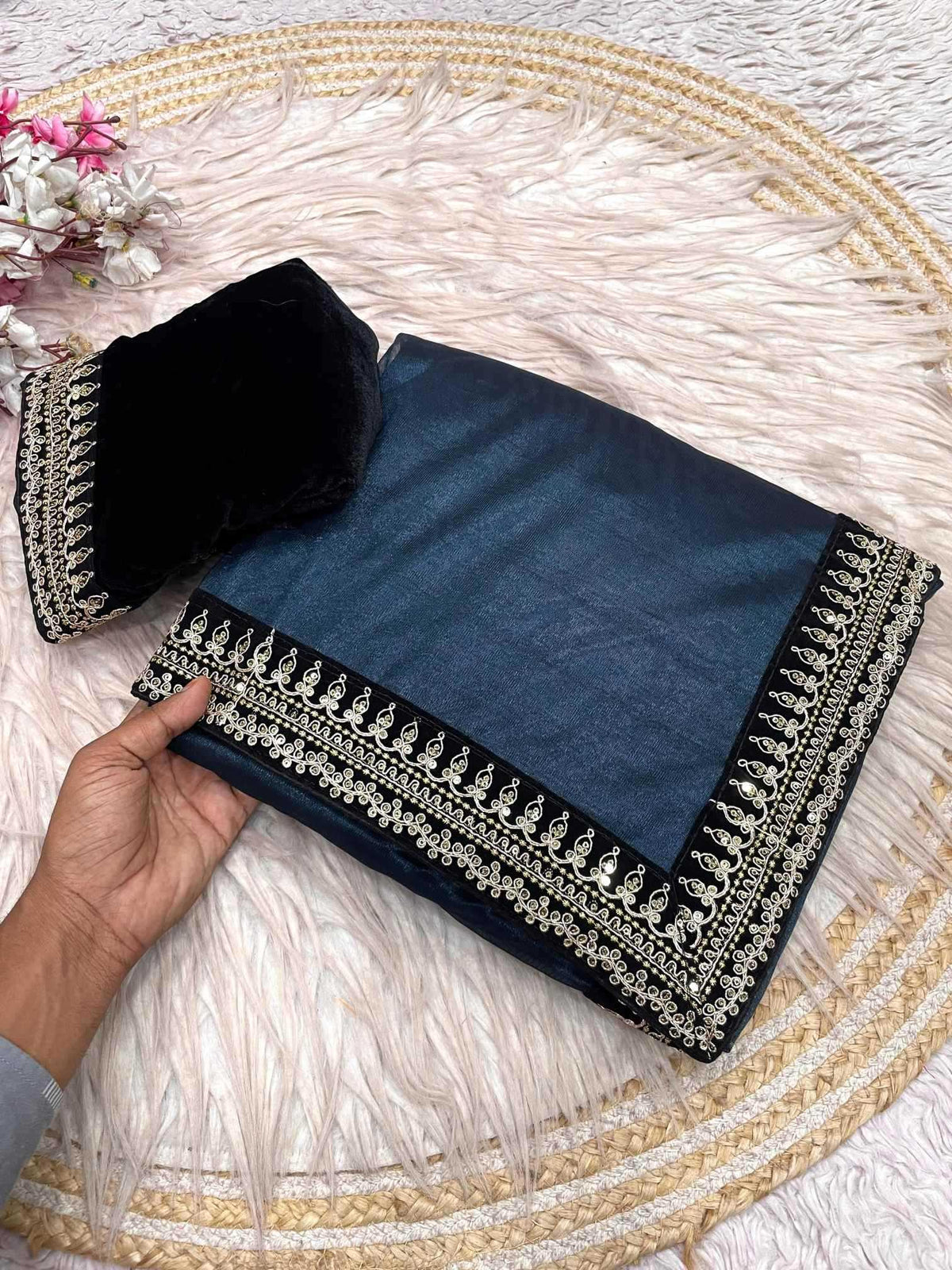 Twill Net Designer Saree
