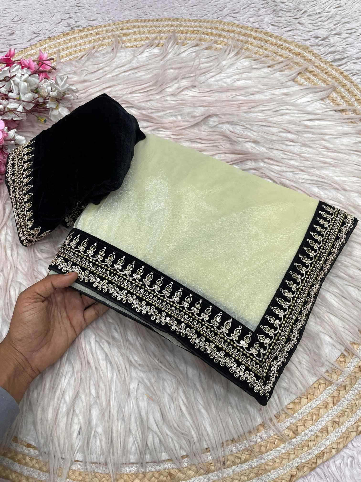Twill Net Designer Saree