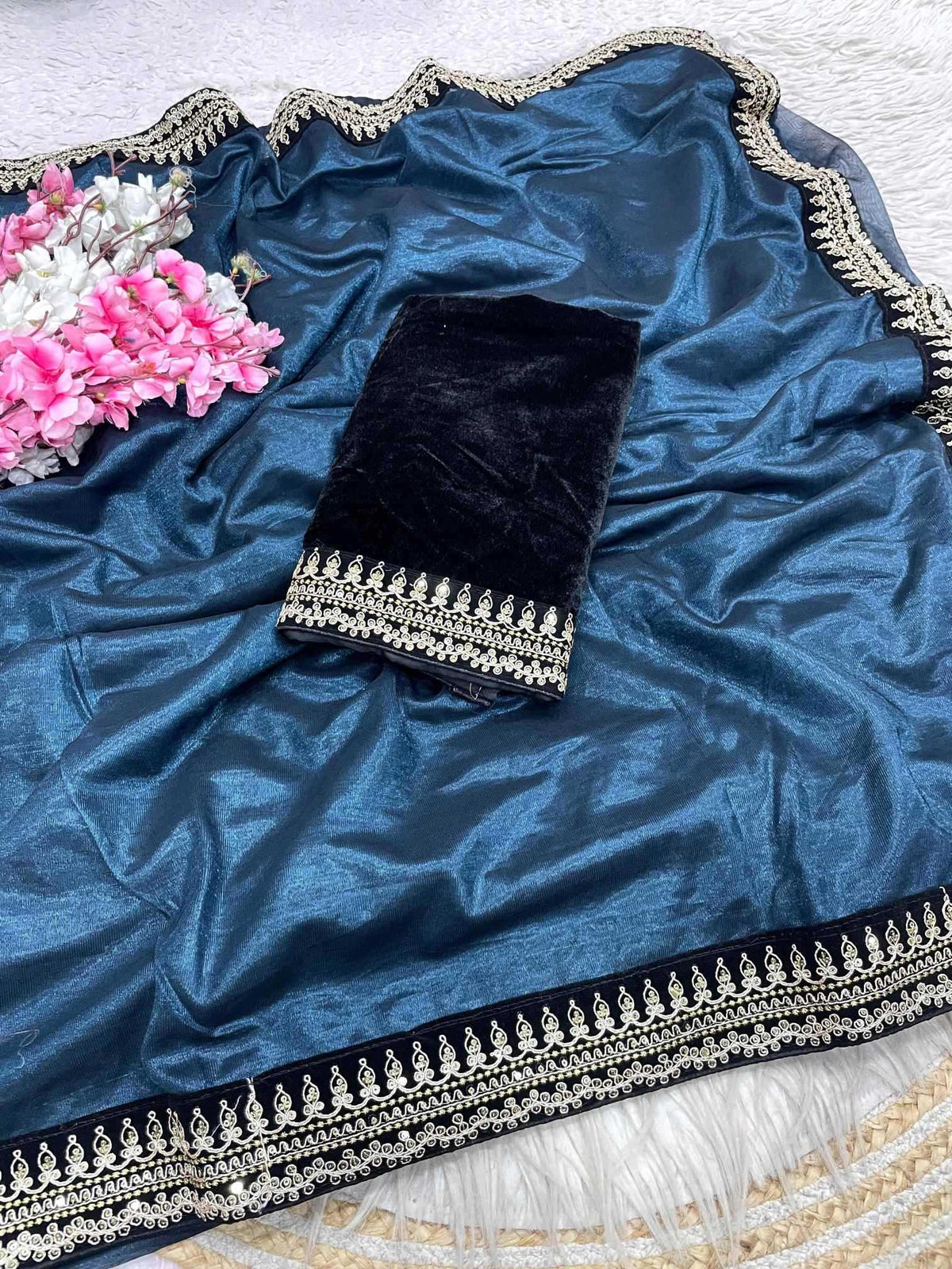 Twill Net Designer Saree