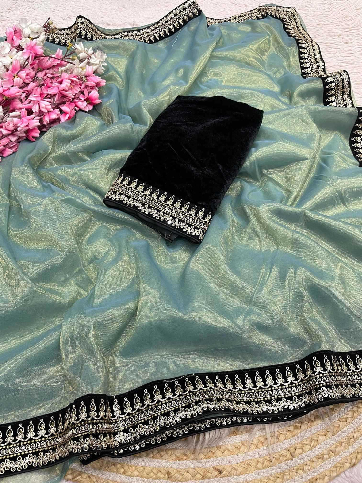 Twill Net Designer Saree