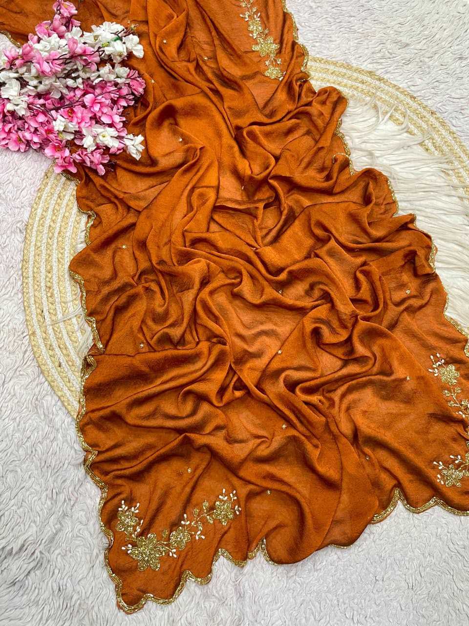 Rangoli Silk Designer Saree in Orange