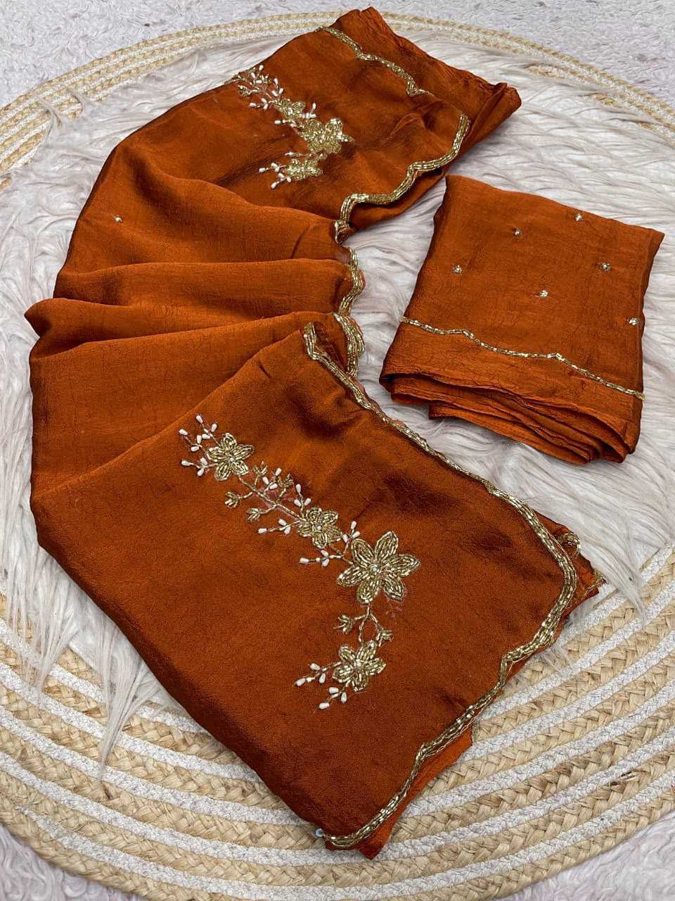 Rangoli Silk Designer Saree in Orange