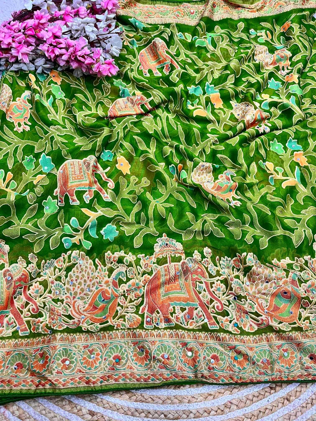 Fancy Designer Saree in Light Green