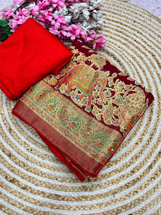 Fancy Designer Saree in Light Green