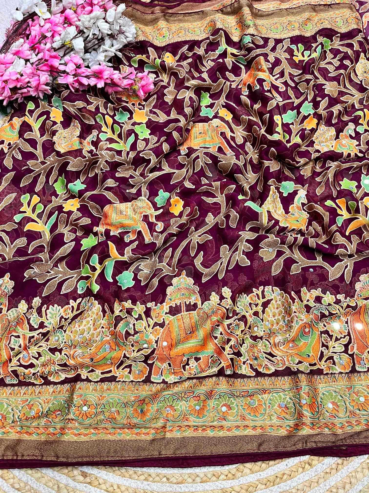 Fancy Designer Saree in Light Green