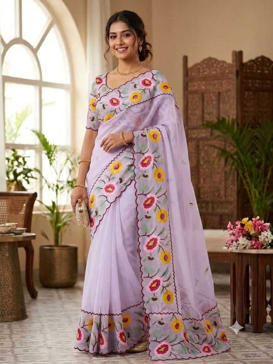 Chiffon Designer Saree in Black