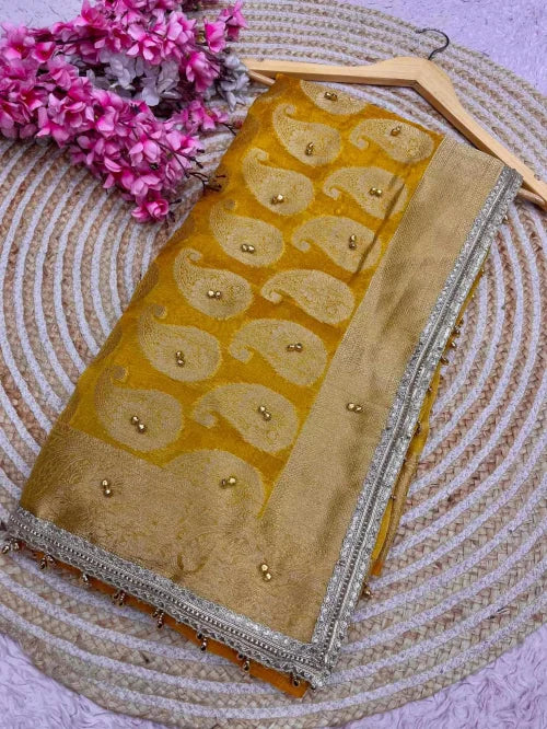 Banarasi Soft Silk Saree in Lavender