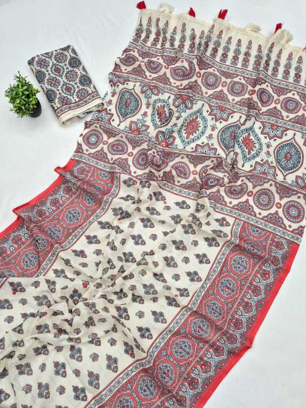 Ajrak Soft Cotton Printed Saree
