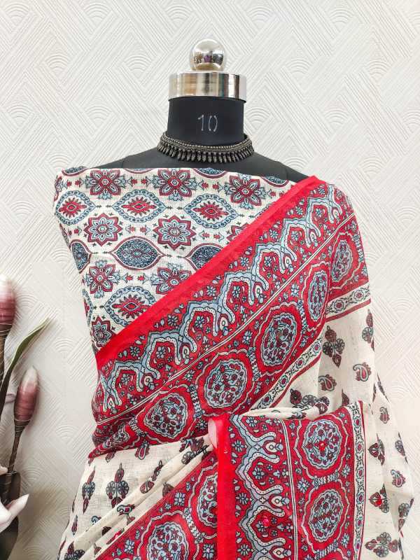 Ajrak Soft Cotton Printed Saree