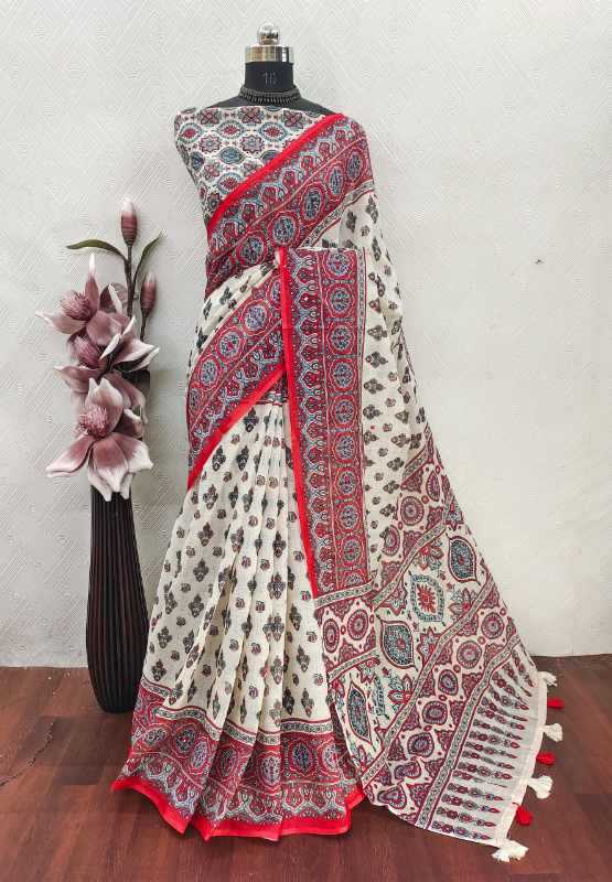 Ajrak Soft Cotton Printed Saree