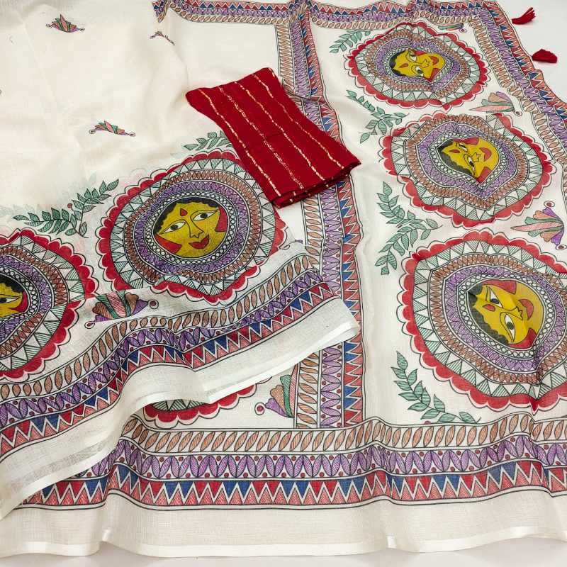 Madhubani Cotton Printed Saree