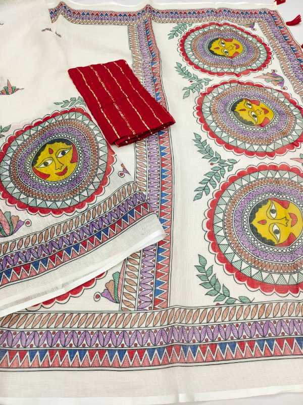 Madhubani Cotton Printed Saree