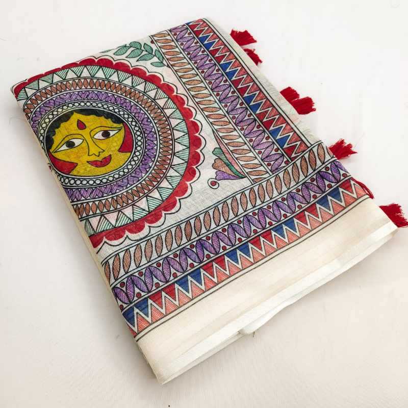 Madhubani Cotton Printed Saree