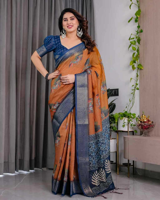 Linen Designer Saree