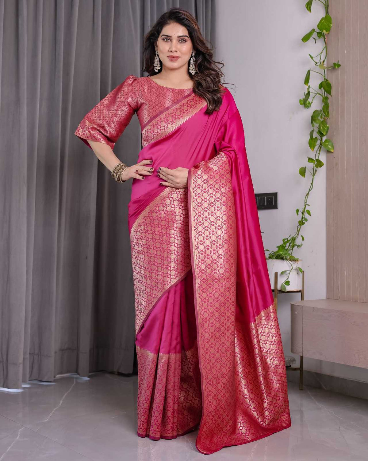 Banarasi Soft Silk Designer Saree in Maroon