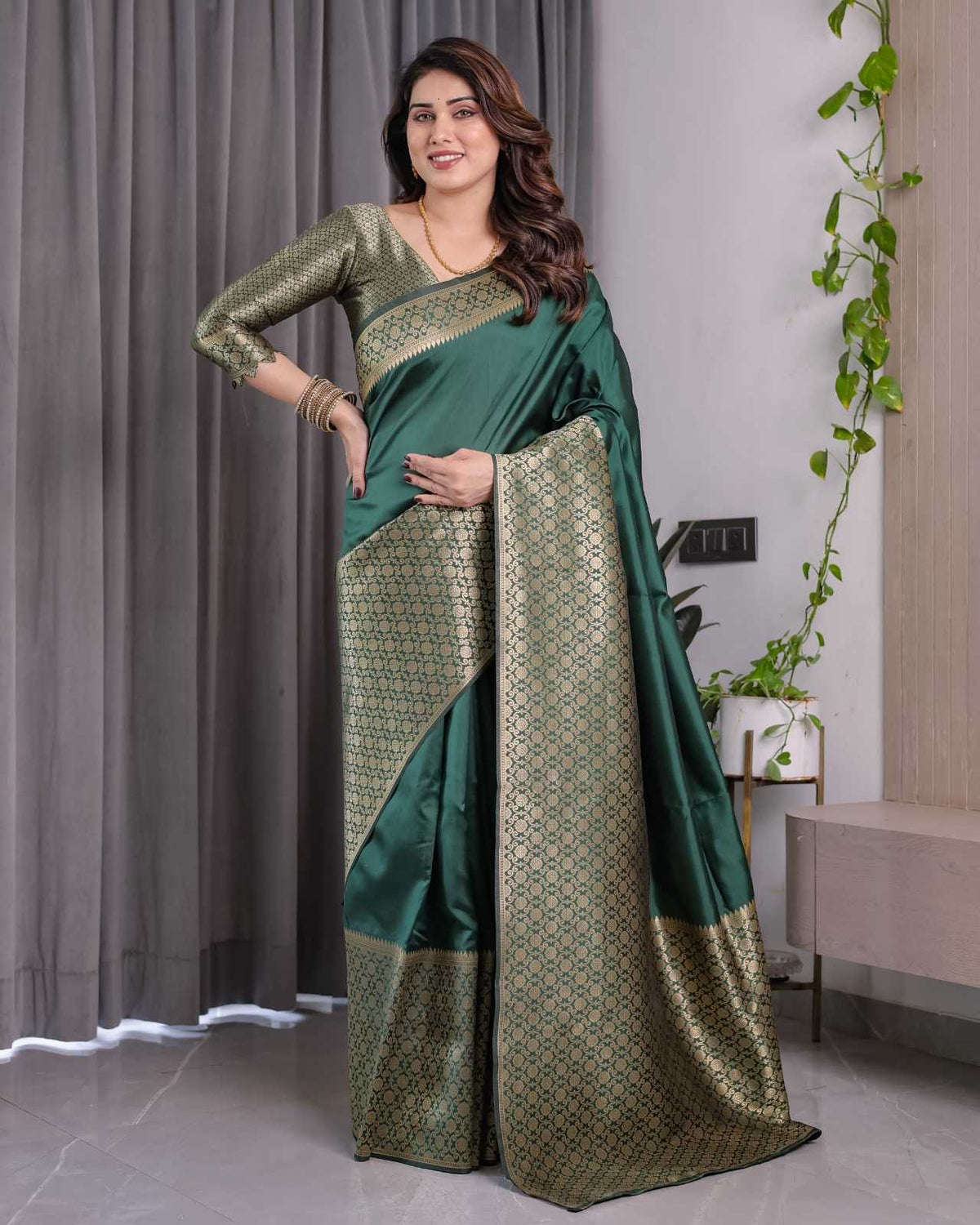 Banarasi Soft Silk Designer Saree in Maroon