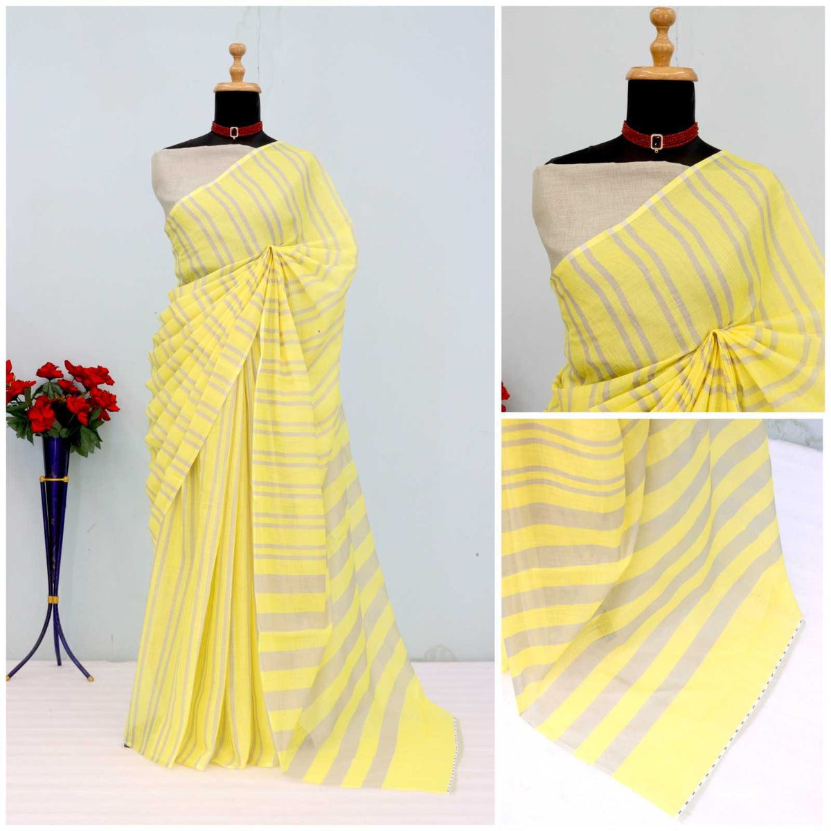 Uniform Cotton Printed Saree