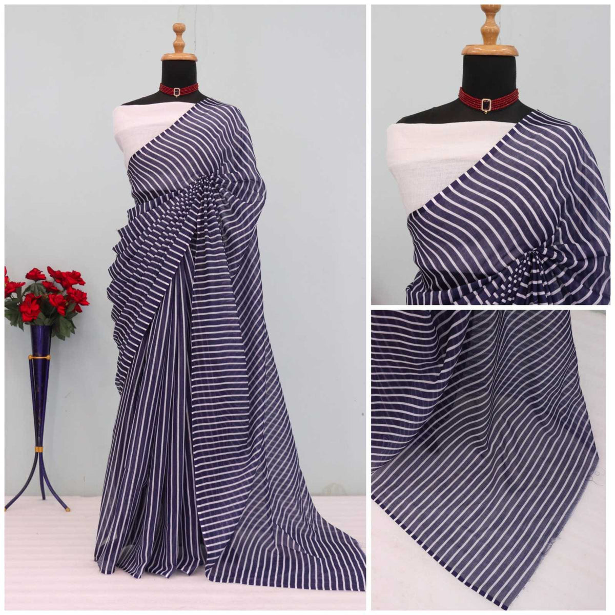 Uniform Cotton Printed Saree
