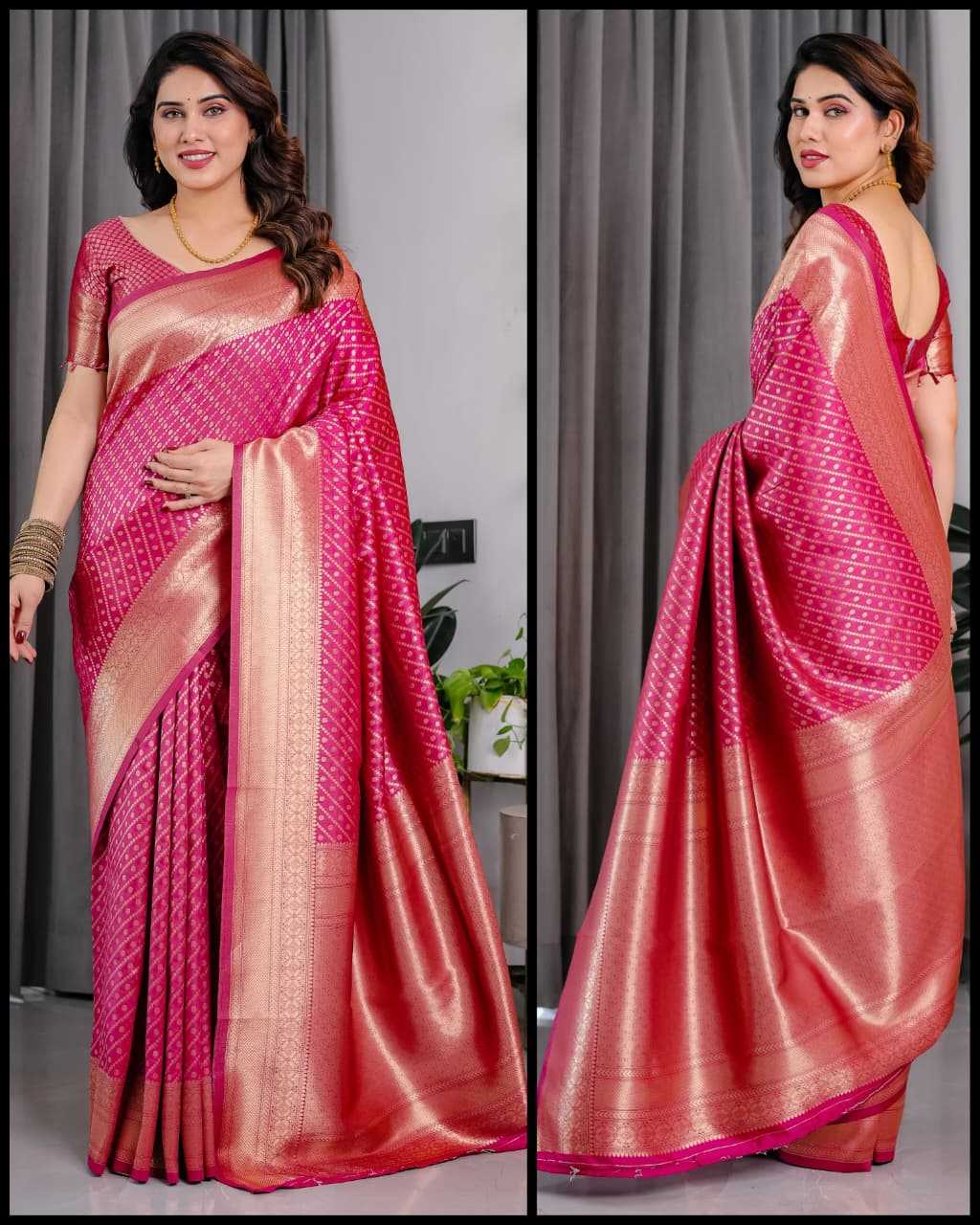 Banarasi Soft Silk Designer Saree in Brown