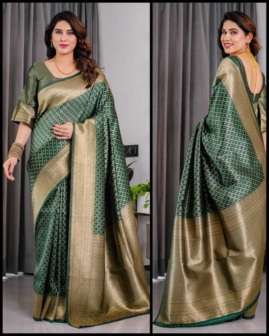 Banarasi Soft Silk Designer Saree in Brown