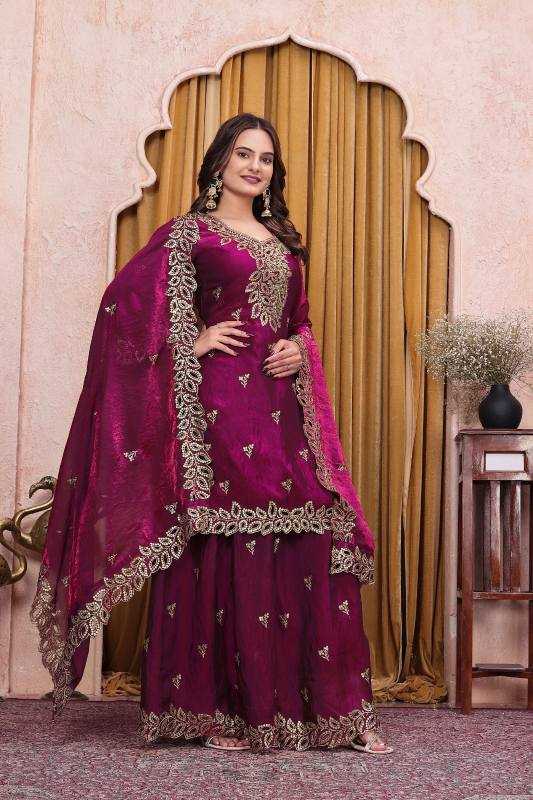 Silk Sharara Salwar Suit