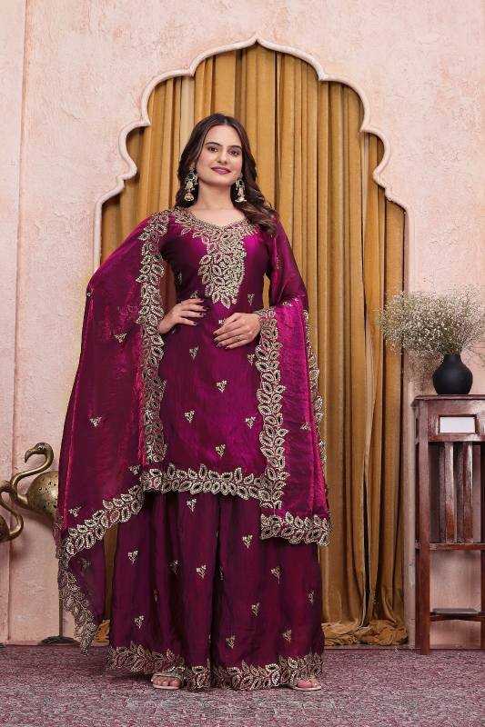 Silk Sharara Salwar Suit