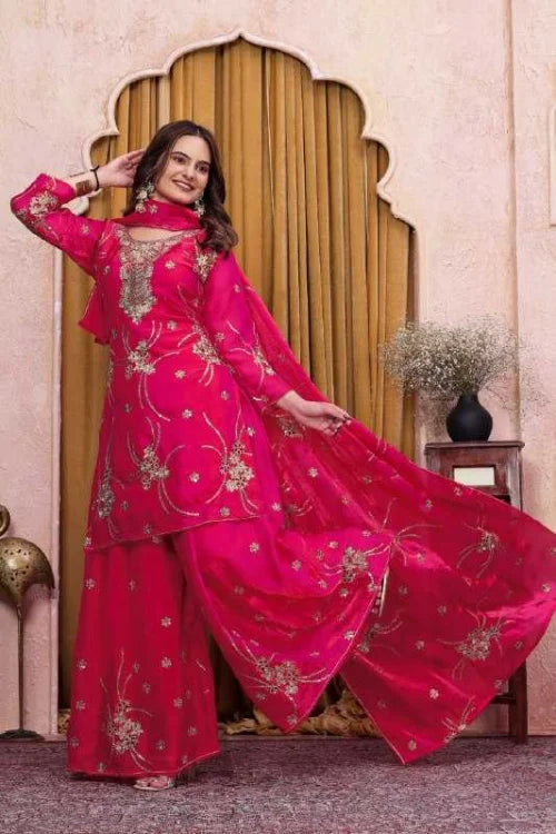 Silk Sharara Salwar Suit 143