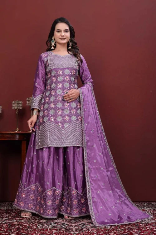 Chinon Sharara Salwar Suit 144