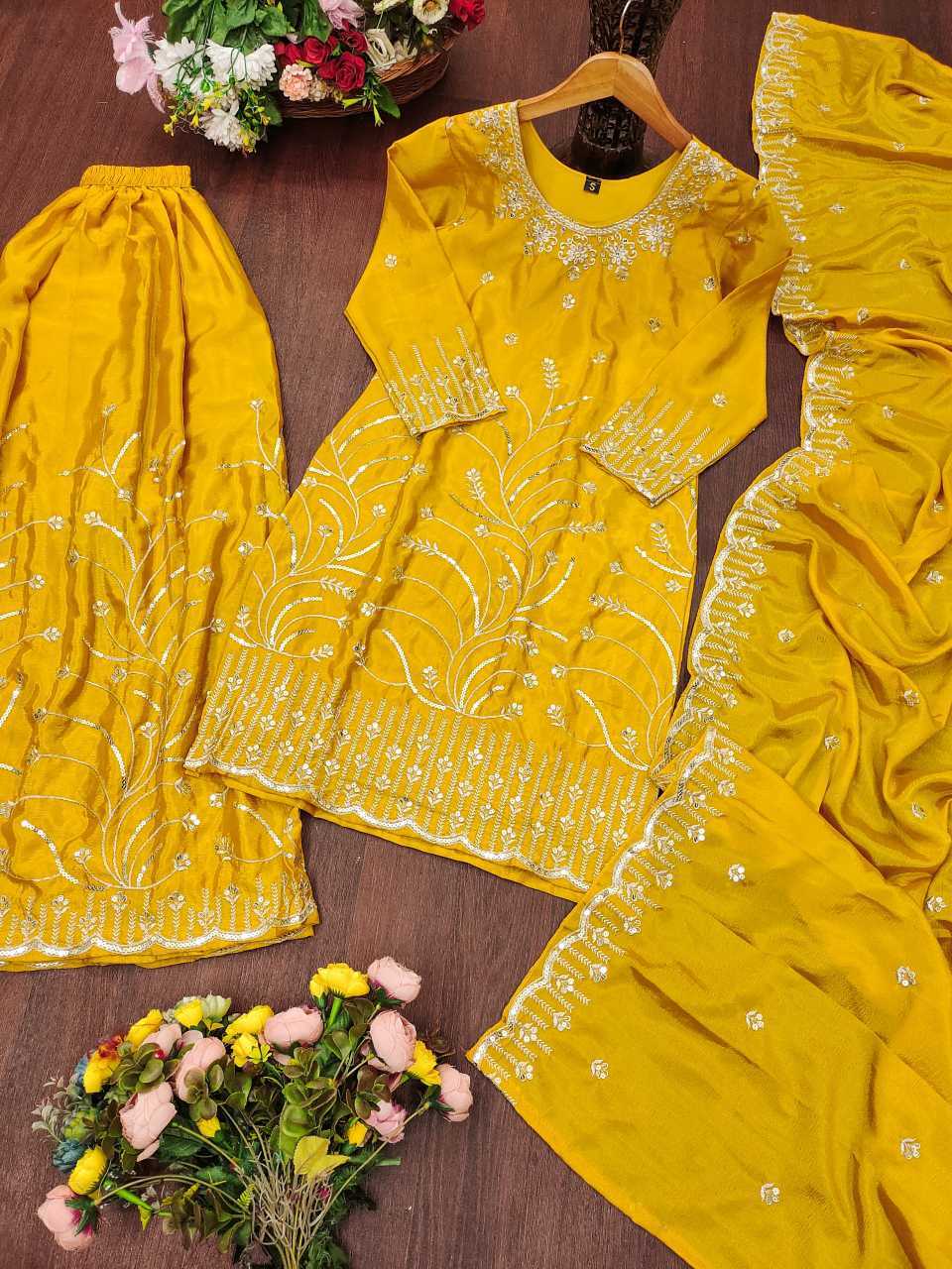 Chinon Sharara Salwar Suit