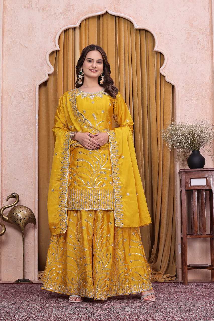 Chinon Sharara Salwar Suit