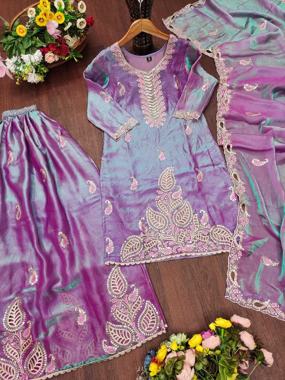 Silk Sharara Salwar Suit 146