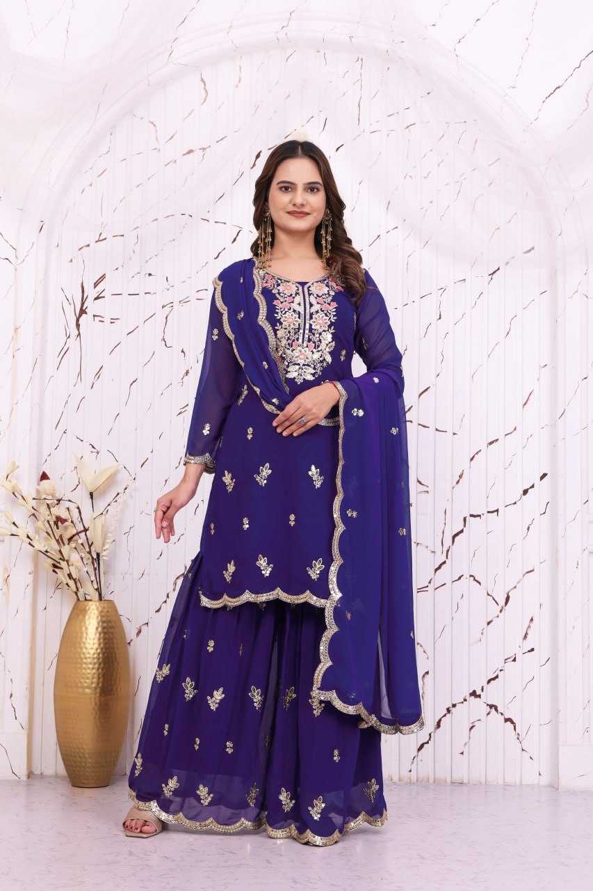 Faux Georgette Sharara Salwar Suit 147