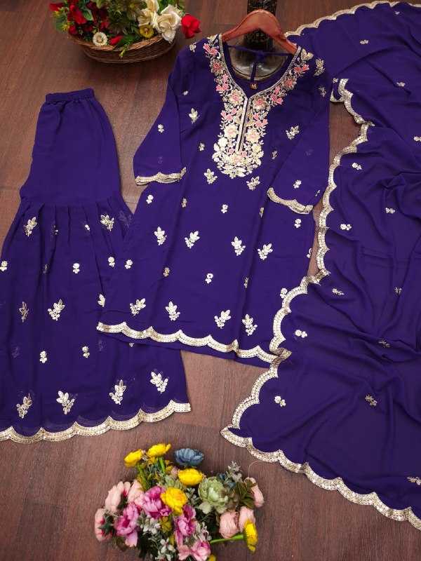 Faux Georgette Sharara Salwar Suit 147