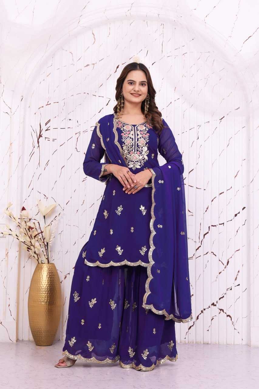 Faux Georgette Sharara Salwar Suit 147