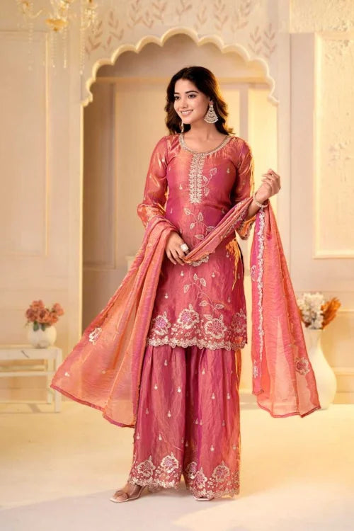 Silk Sharara Salwar Suit 153